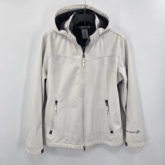 Free Country Jackets & Blazers - Free Country Womens XL White Softshell Jacket Hooded Lined Zip Up